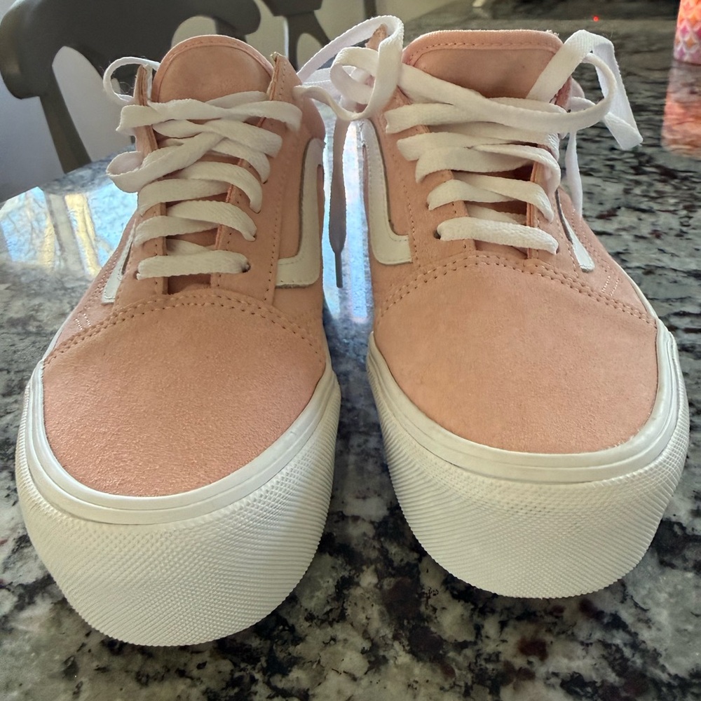 Vans Pink and White Women's Sneakers